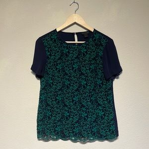 Women’s J.Crew Collection Green and Blue Shirt